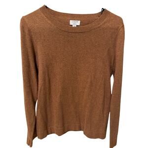 J. Crew Camel Brown Cotton Wool Blend Crewneck Sweater Size Small Old Money EUC